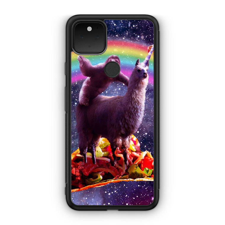 LLama and Sloth on space Google Pixel 5 Case