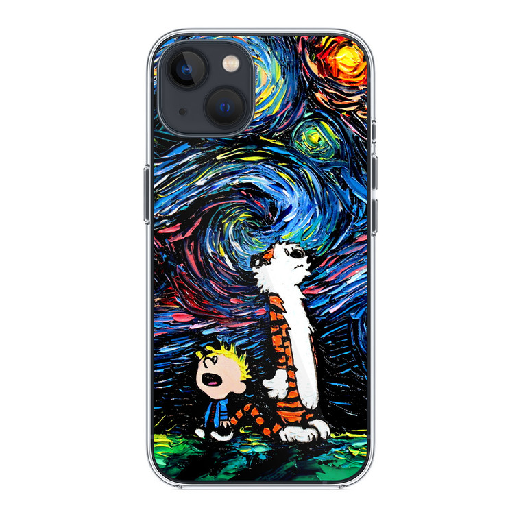 Calvin and Hobbes Art Starry Night iPhone 13 Mini Case