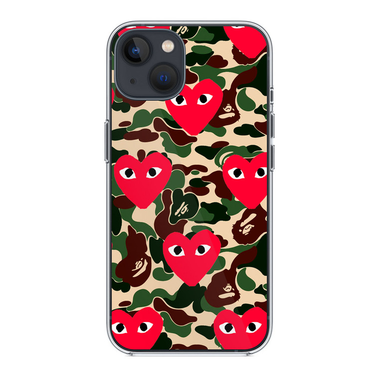 Bape x Comme Des Garcon Camo iPhone 13 Mini Case