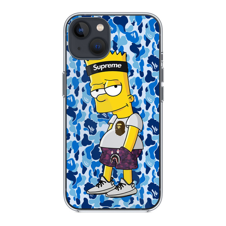 Bart Blue Bape Camo iPhone 13 Mini Case
