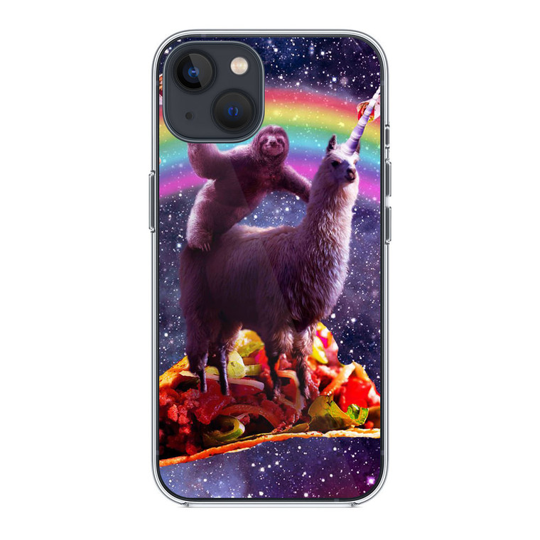 LLama and Sloth on space iPhone 13 Mini Case