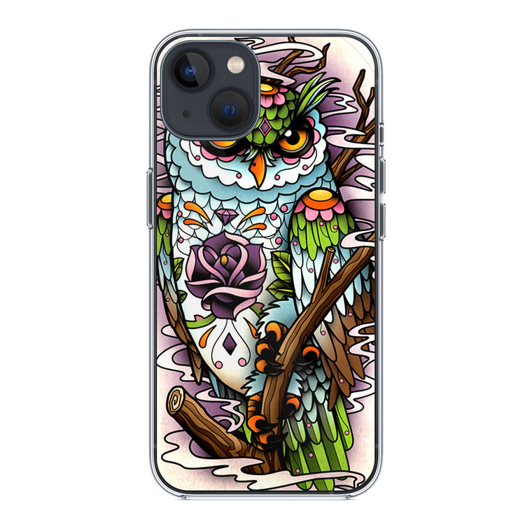 Sugar Skull Owl Tattoo iPhone 13 Case