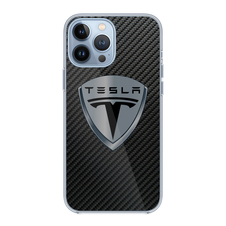 Tesla Motors Logo Carbon iPhone 13 Pro Max Case