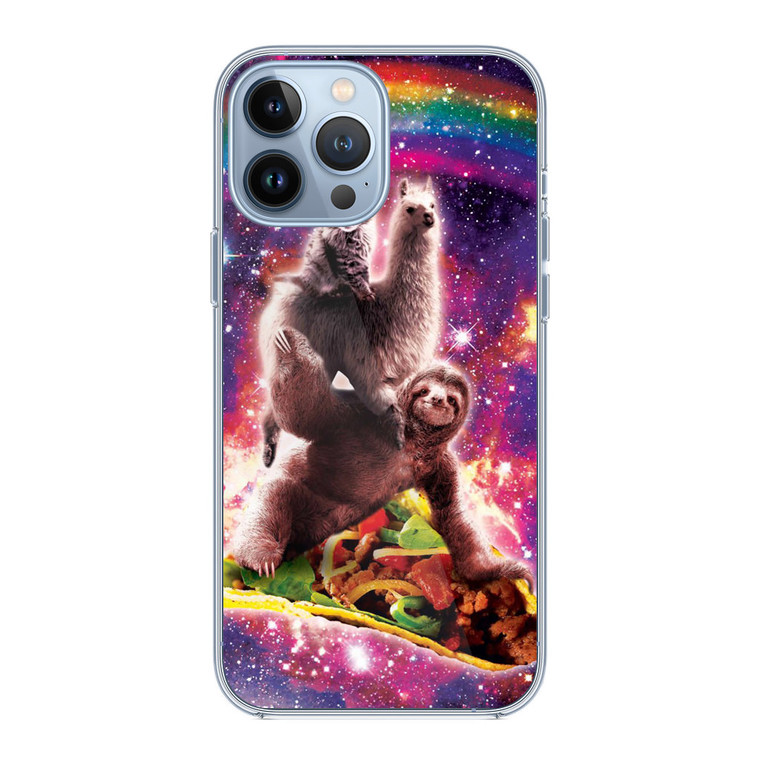 LLama Sloth and Cat Playing Together iPhone 13 Pro Max Case