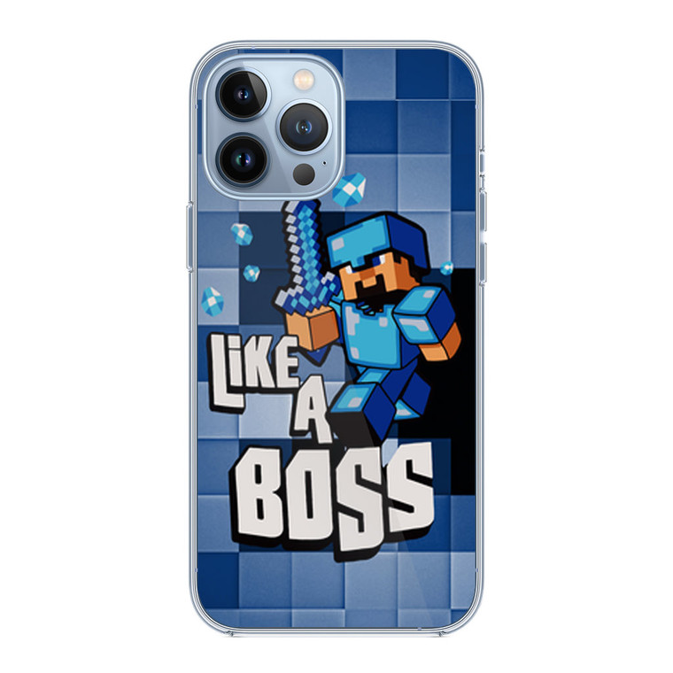 Blue Minecraft iPhone 13 Pro Case