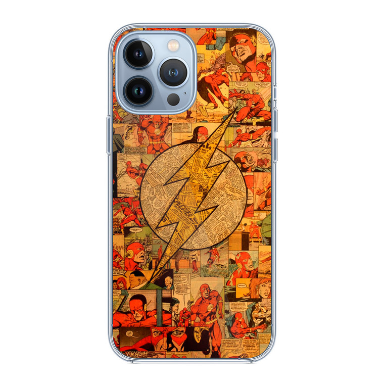 Flash Superhero Logo DC Comics Collage iPhone 13 Pro Case