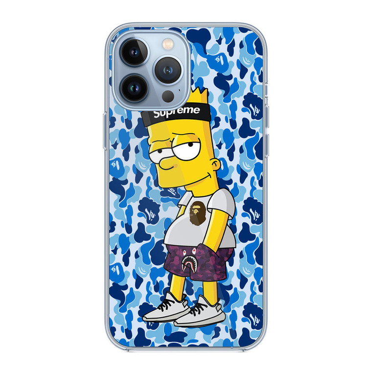 Bart Blue Bape Camo iPhone 13 Pro Case