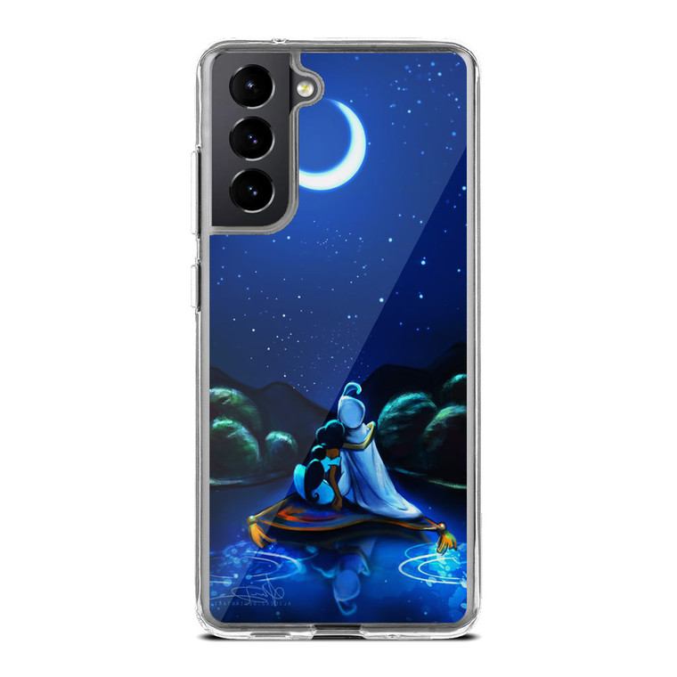 Aladdin and Jasmine Boating night Samsung Galaxy S21 FE Case