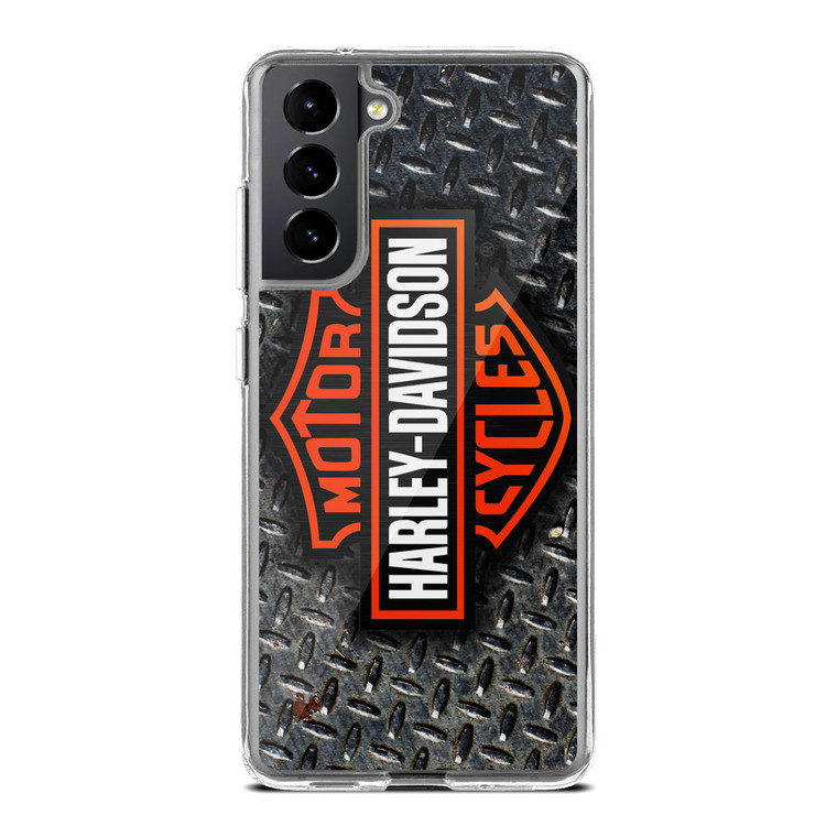 Harley Davidson Logo Diamond Plate Samsung Galaxy S21 FE Case