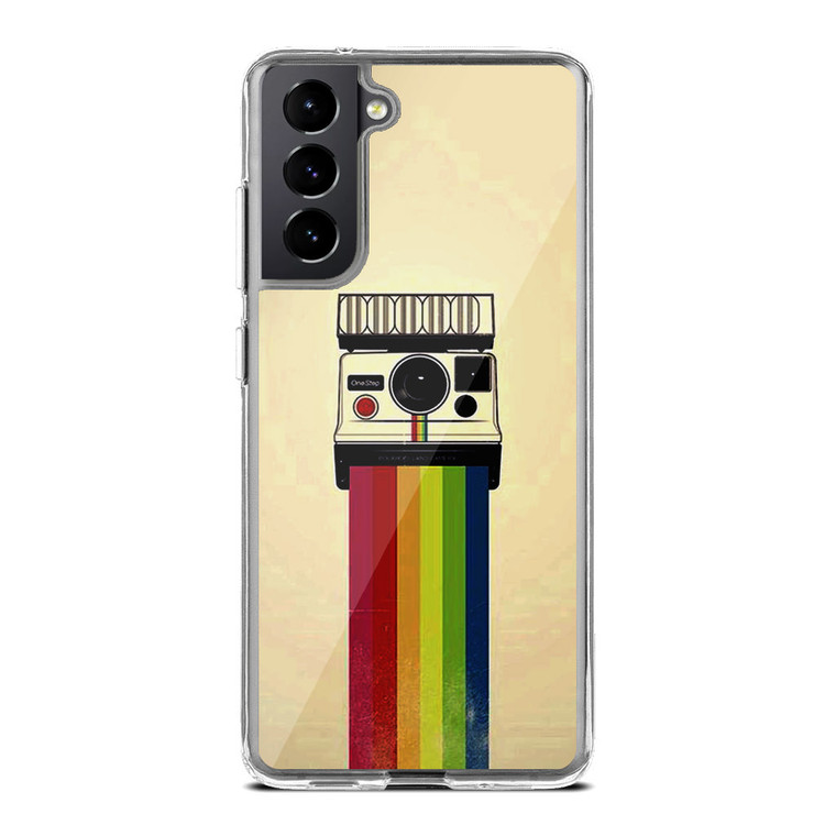 Polaroid Camera Colorful Rainbow Samsung Galaxy S21 FE Case