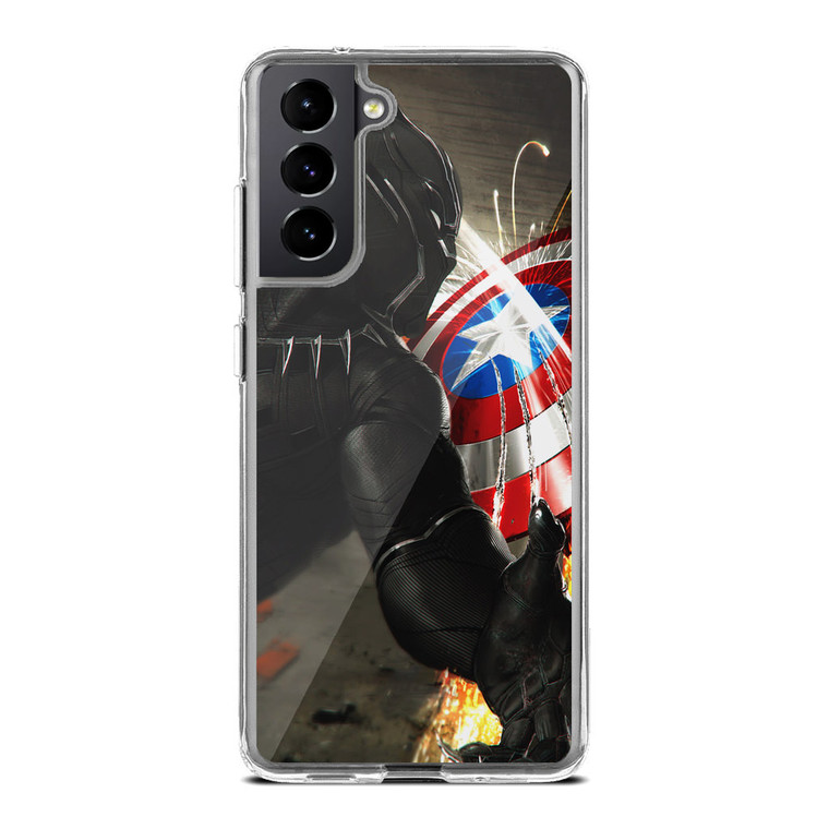 Black Panther Vs Captain America Samsung Galaxy S21 FE Case