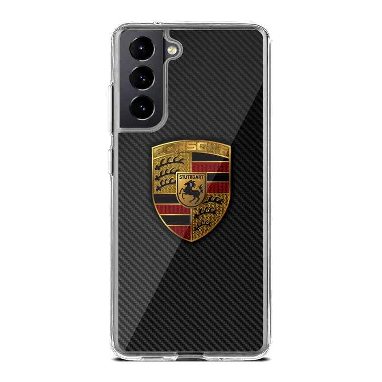 Carbon Porsche Logo Samsung Galaxy S21 FE Case