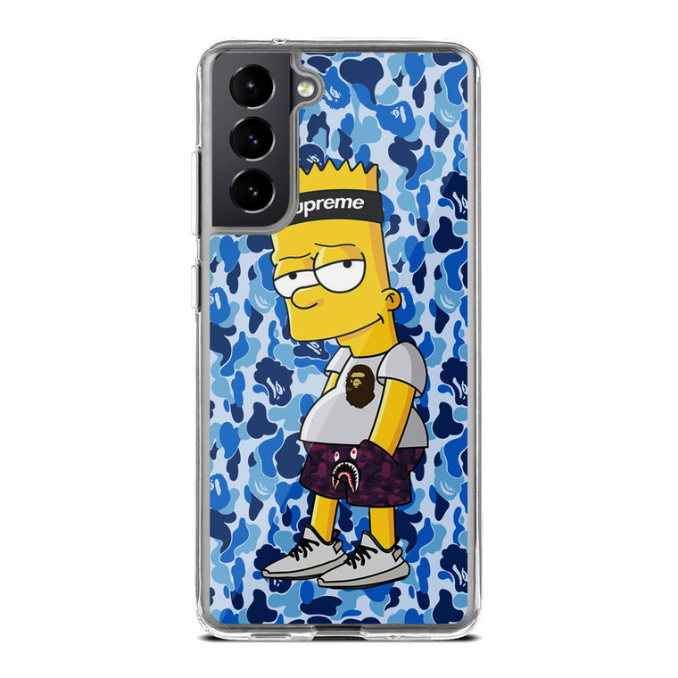 Bart Blue Bape Camo Samsung Galaxy S21 FE Case