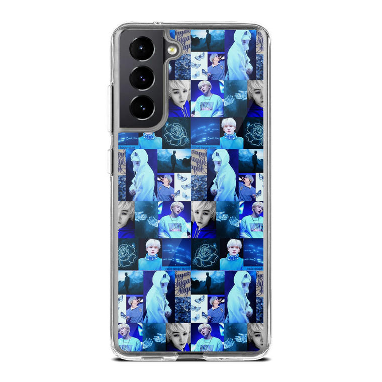BTS Suga Blue Aesthetic Collage Samsung Galaxy S21 FE Case