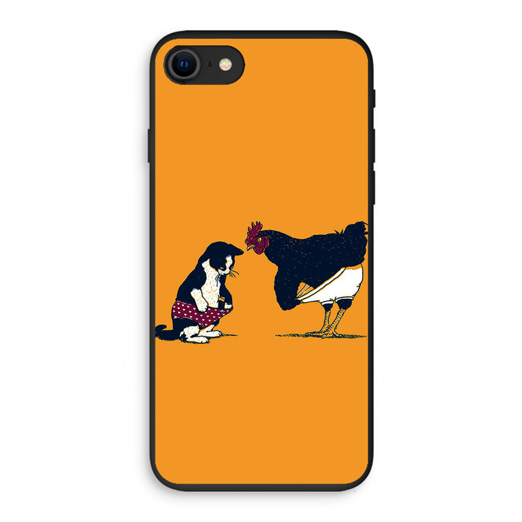 Cat Chicken Yellow Underwear Cute iPhone SE 3rd Gen 2022 Case