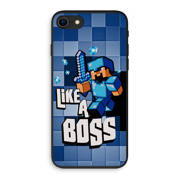 Blue Minecraft iPhone SE 3rd Gen 2022 Case