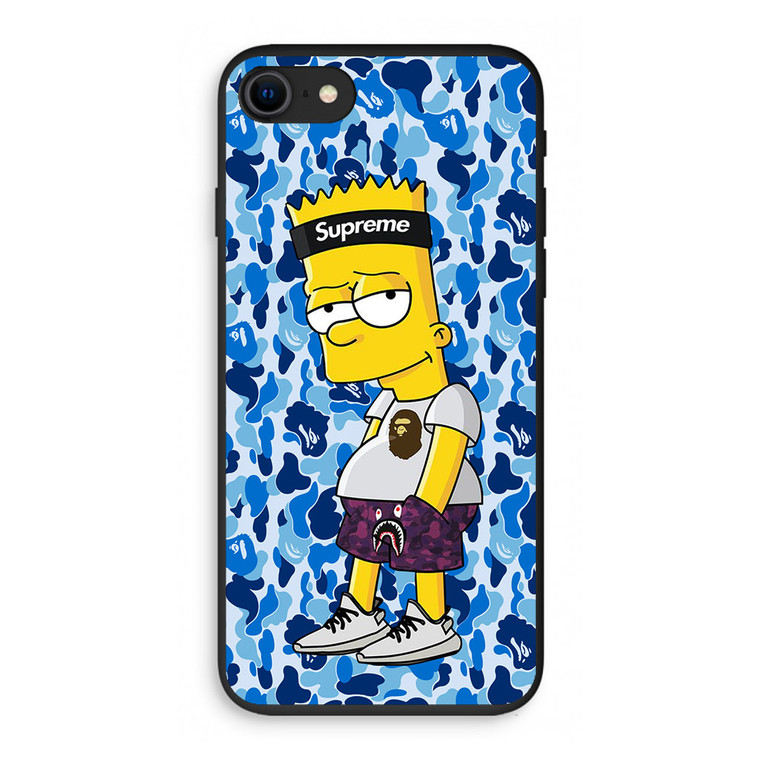 Bart Blue Bape Camo iPhone SE 3rd Gen 2022 Case