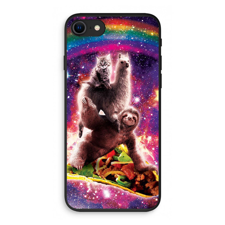 LLama Sloth and Cat Playing Together iPhone SE 3rd Gen 2022 Case