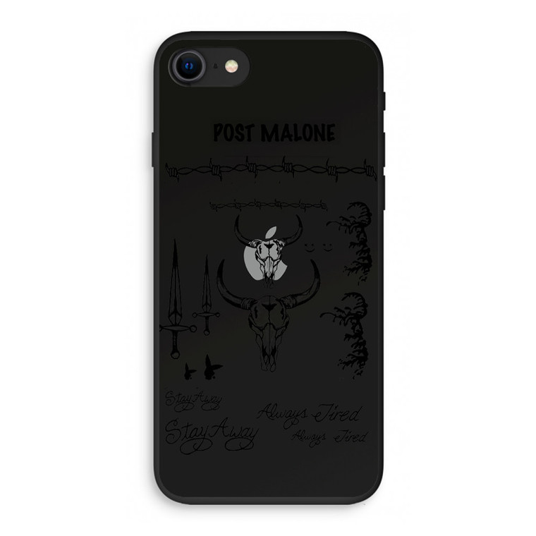 Post Malone Tattoo Transparent iPhone SE 3rd Gen 2022 Case