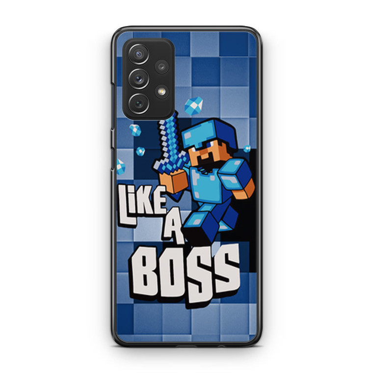 Blue Minecraft Samsung Galaxy A53 5G Case