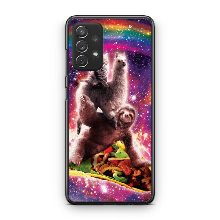 LLama Sloth and Cat Playing Together Samsung Galaxy A53 5G Case