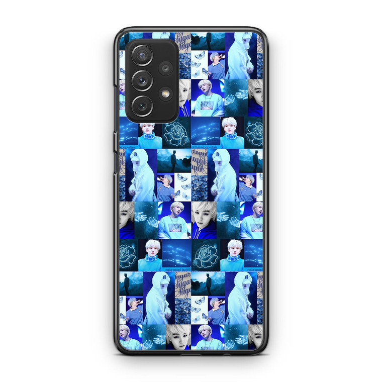 BTS Suga Blue Aesthetic Collage Samsung Galaxy A53 5G Case