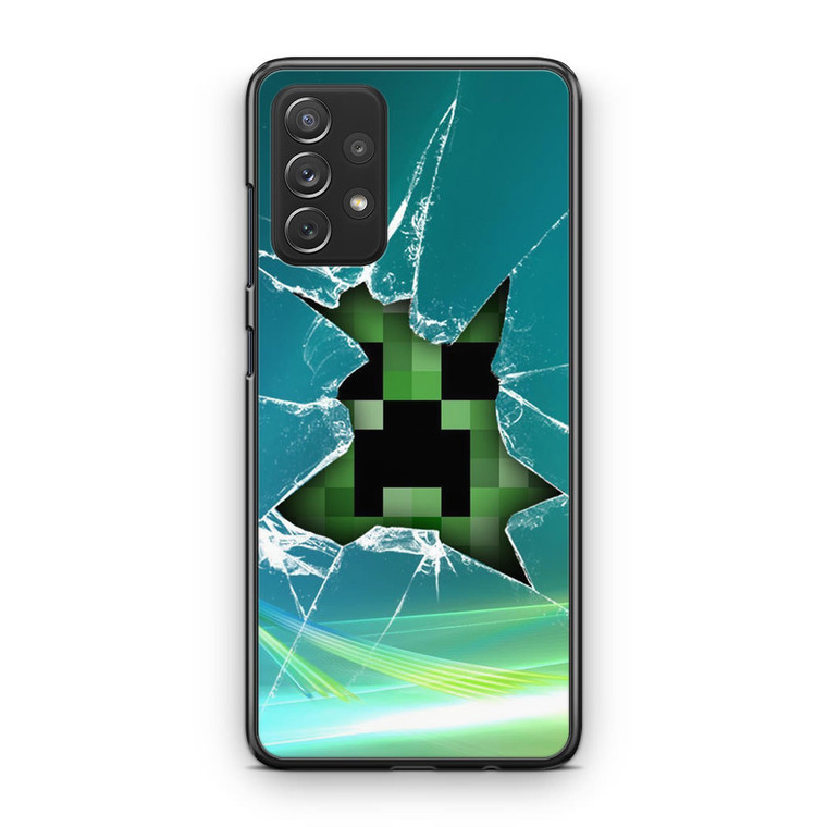 Minecraft Creeper Glass Broken Samsung Galaxy A53 5G Case