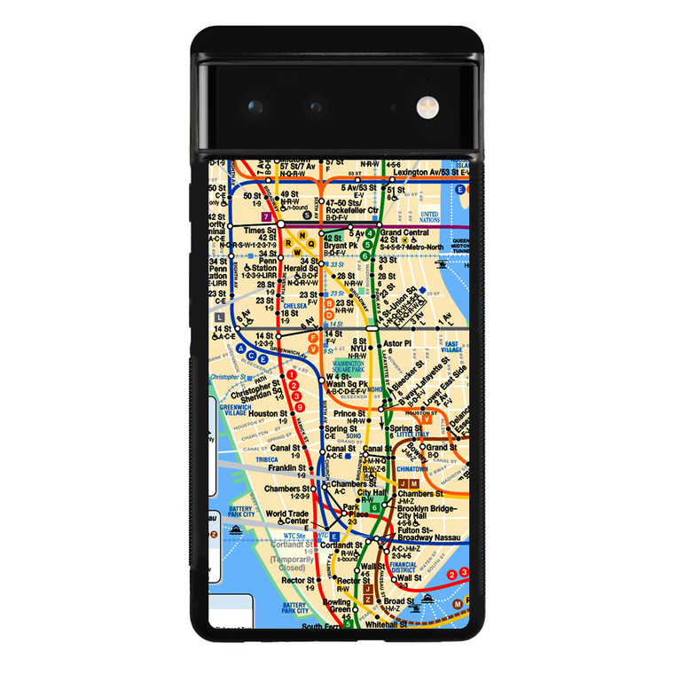 NYC Subway Map Google Pixel 6 Case
