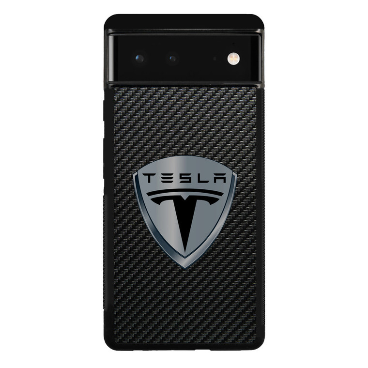 Tesla Motors Logo Carbon Google Pixel 6 Case