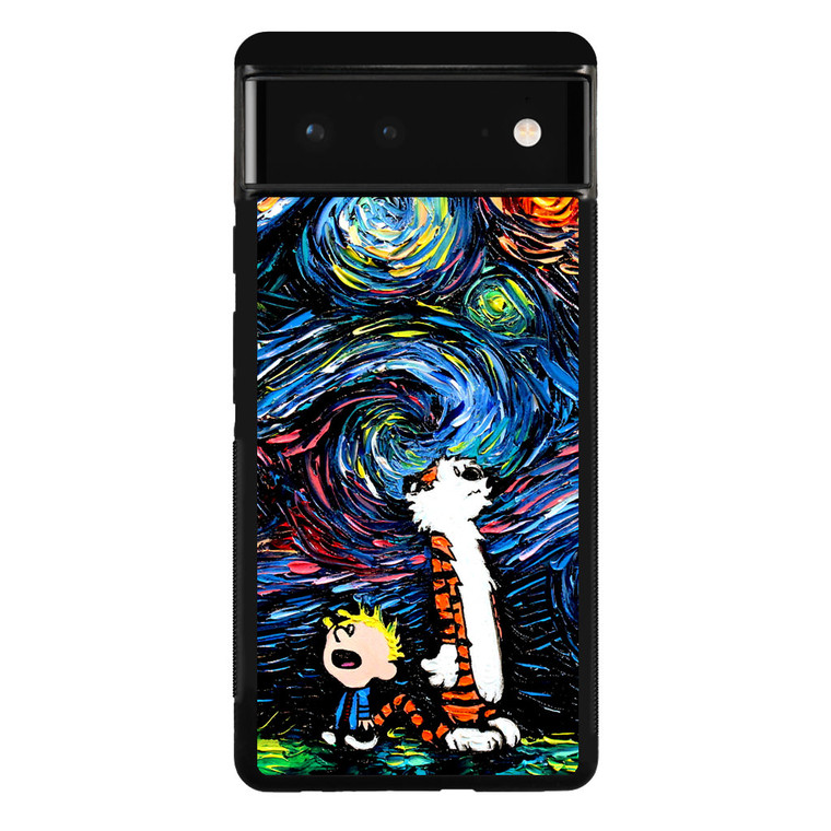 Calvin and Hobbes Art Starry Night Google Pixel 6 Case