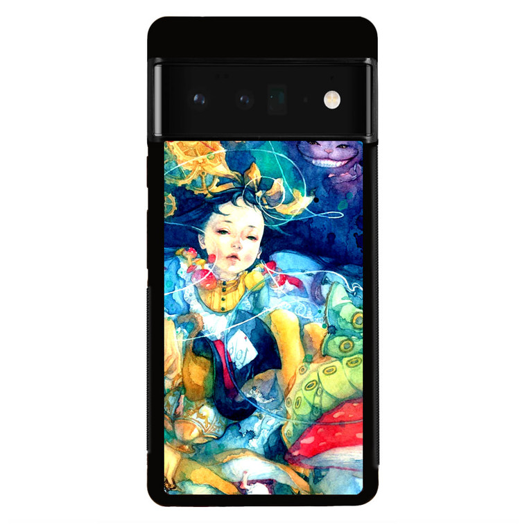 Alice In Wonderland Watercolor Painting Google Pixel 6 Pro Case