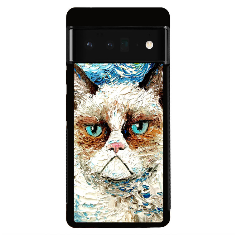 Starry Night Grumpy Cat Google Pixel 6 Pro Case