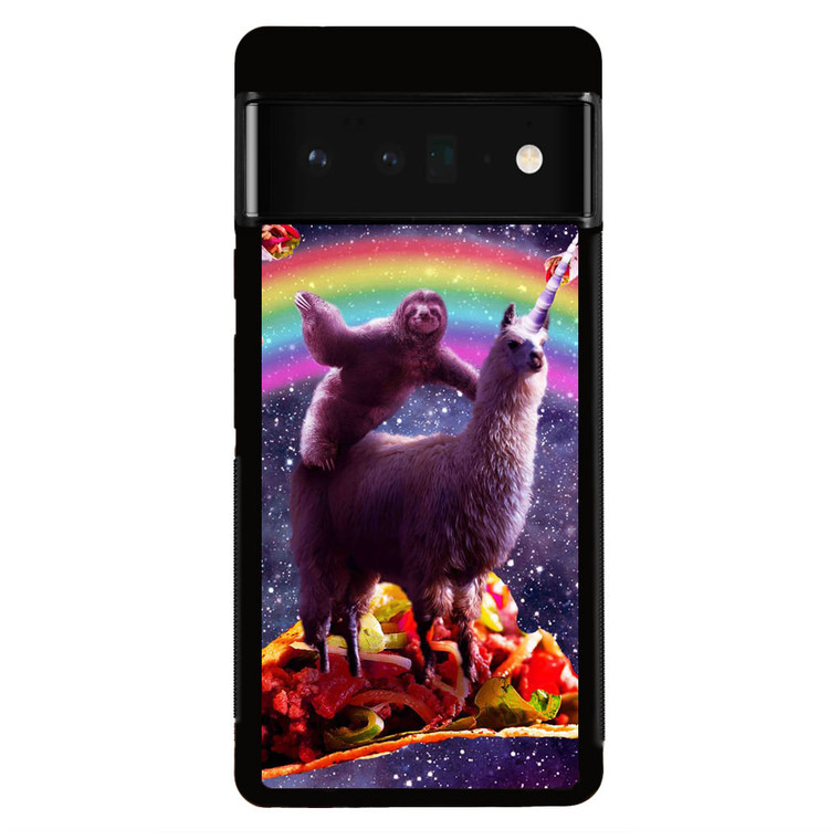 LLama and Sloth on space Google Pixel 6 Pro Case