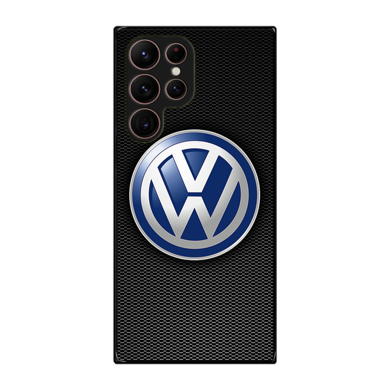 VW Logo Black Carbon Samsung Galaxy S22 Ultra Case