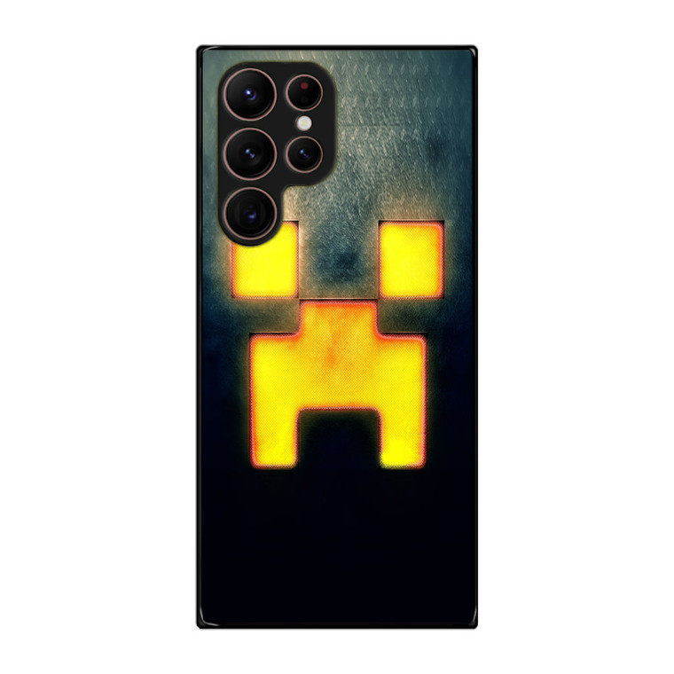 Minecraft Creeper Black Samsung Galaxy S22 Ultra Case