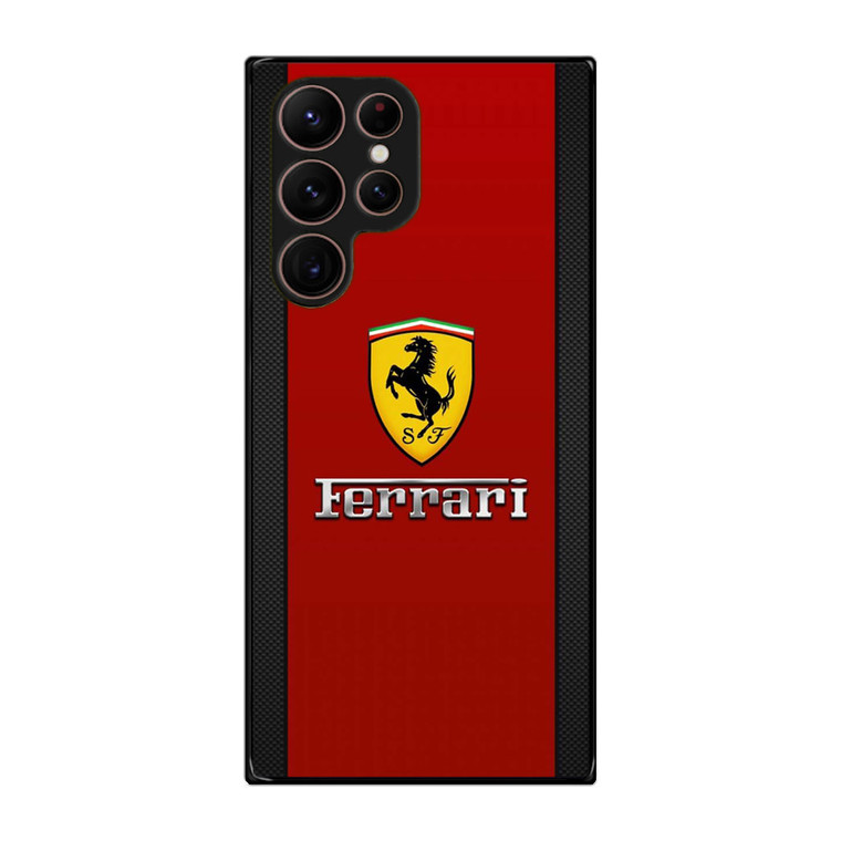 Ferrari Logo Red Carbon Samsung Galaxy S22 Ultra Case