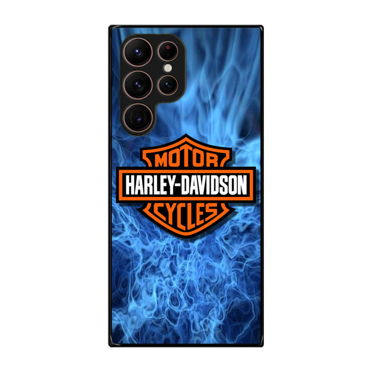 Harley Davidson Blue Flame Samsung Galaxy S22 Ultra Case