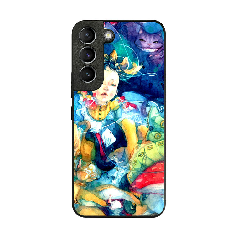 Alice In Wonderland Watercolor Painting Samsung Galaxy S22 Plus Case