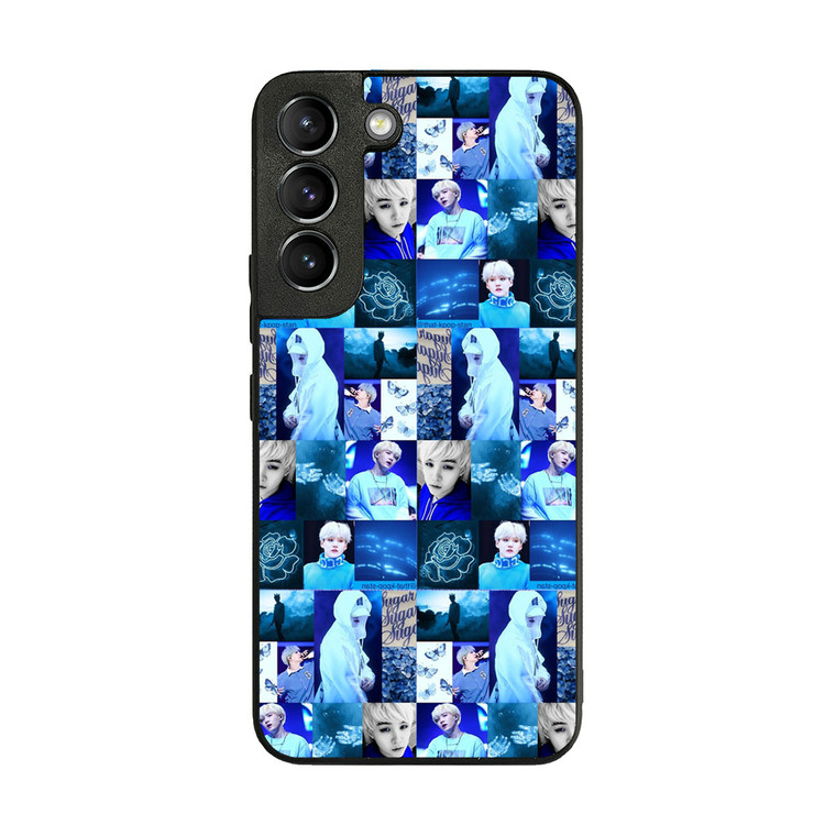 BTS Suga Blue Aesthetic Collage Samsung Galaxy S22 Plus Case