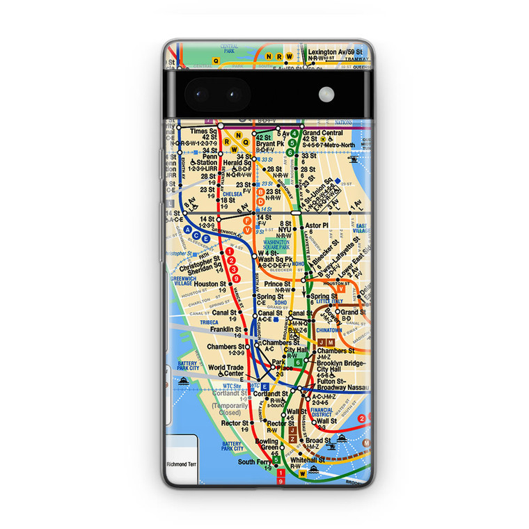 NYC Subway Map Google Pixel 6A Case