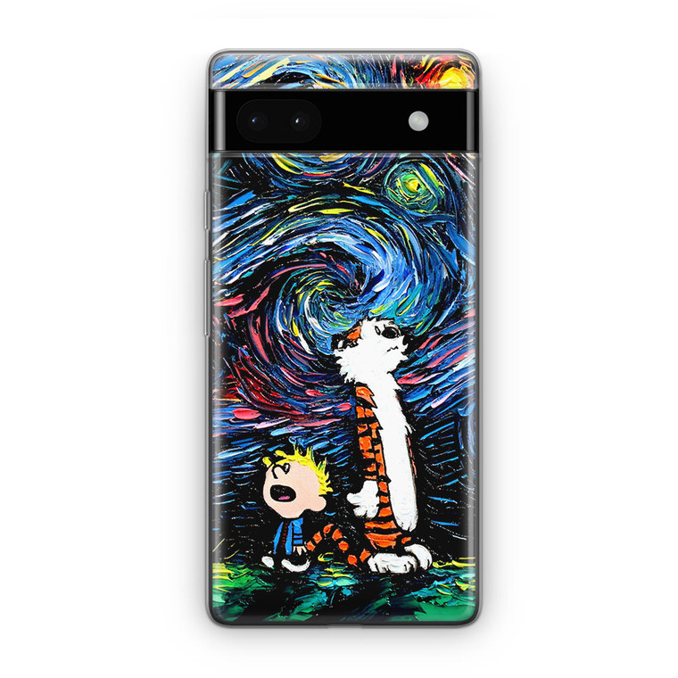Calvin and Hobbes Art Starry Night Google Pixel 6A Case