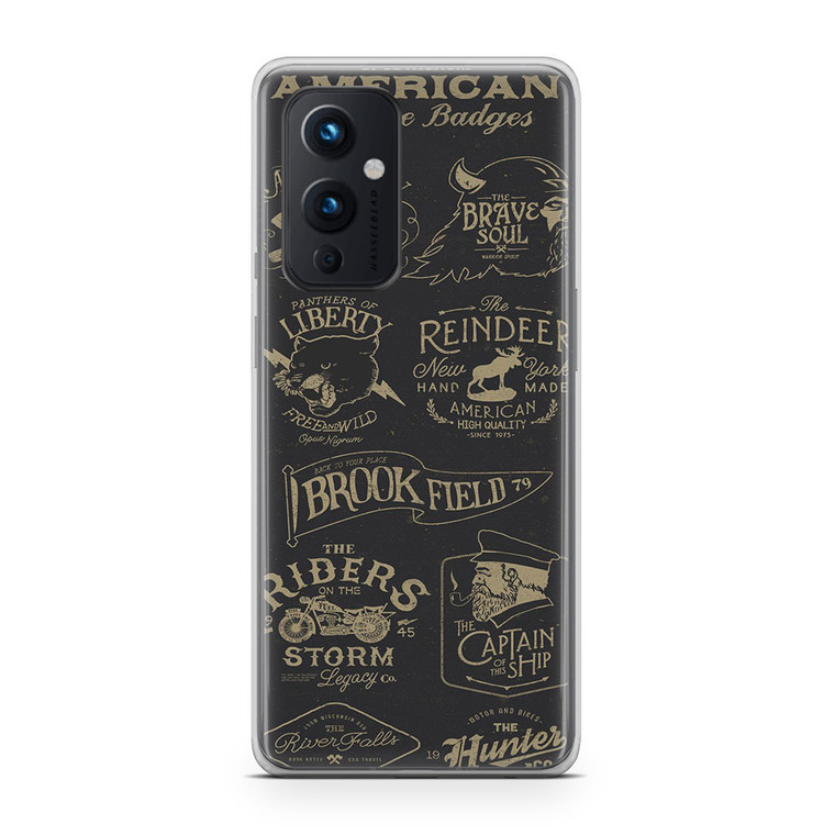 American Vintage Badges OnePlus 9 5G Case