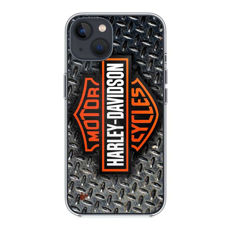 Harley Davidson Logo Diamond Plate iPhone 14 Case