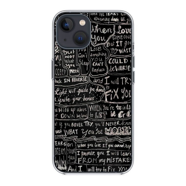Coldplay Fix You Lyrics iPhone 14 Case
