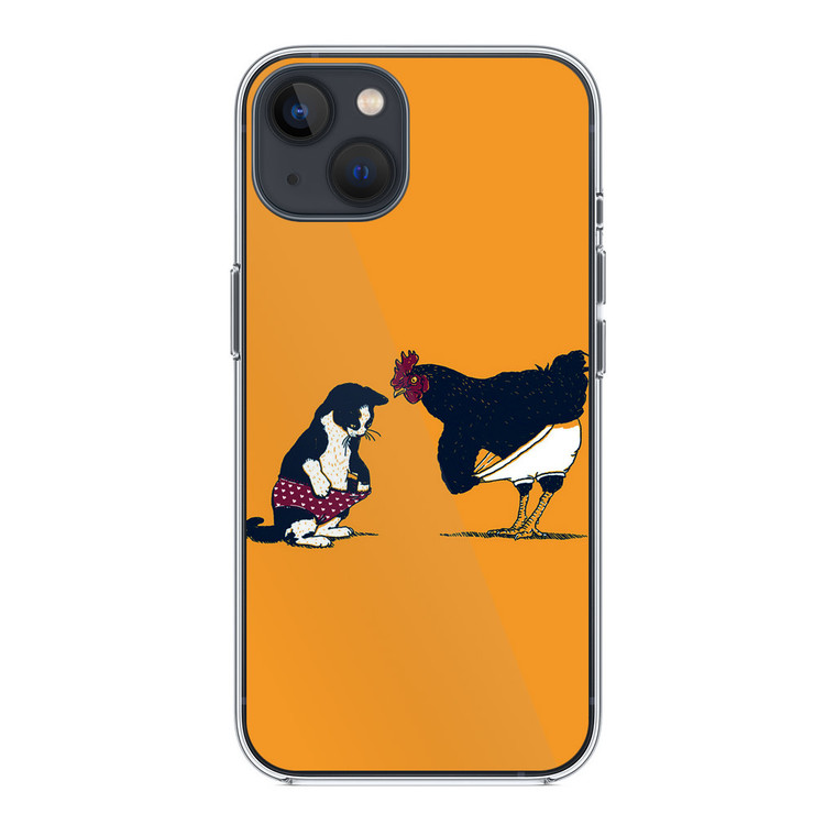 Cat Chicken Yellow Underwear Cute iPhone 14 Case