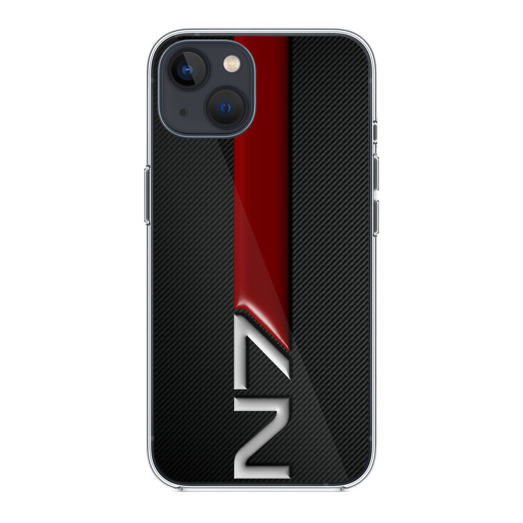 Mass Effect N7 Logo Carbon iPhone 14 Case