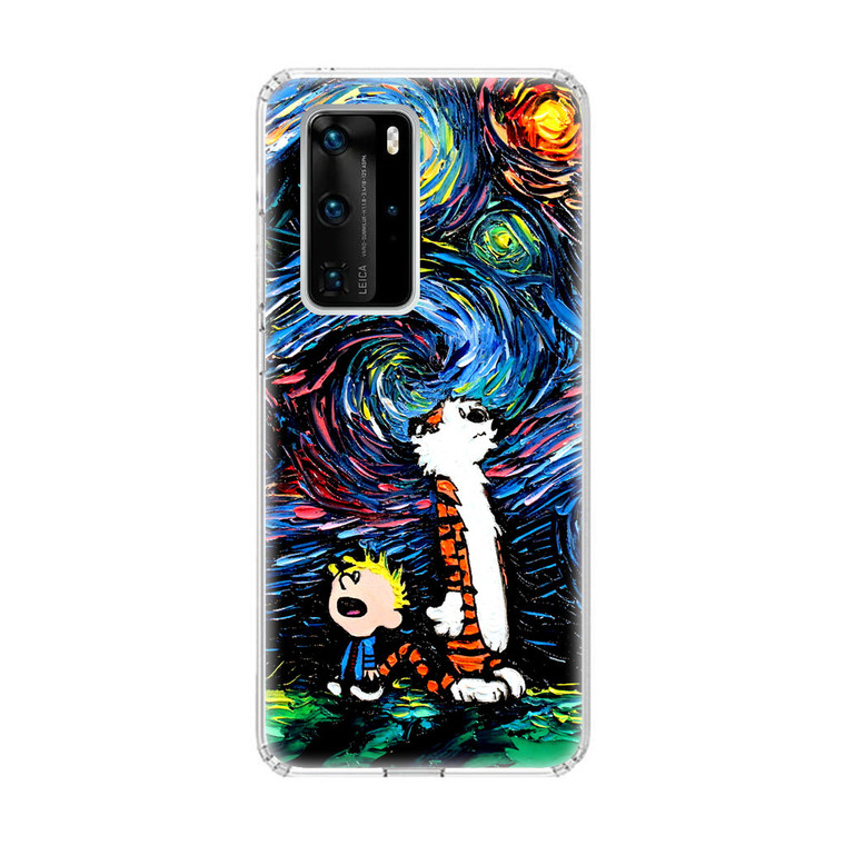 Calvin and Hobbes Art Starry Night Huawei P40 Pro Case