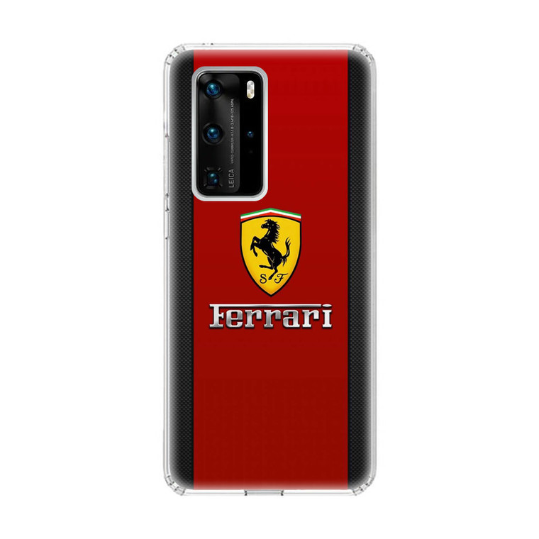 Ferrari Logo Red Carbon Huawei P40 Pro Case