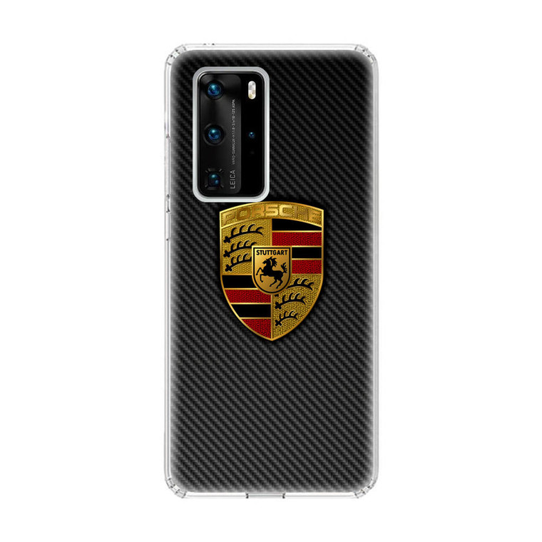 Carbon Porsche Logo Huawei P40 Pro Case