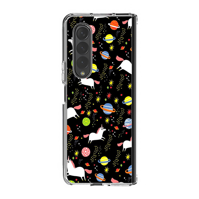 Space Unicorn Pattern Samsung Galaxy Z Fold3 Case